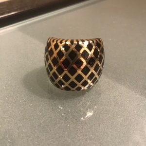 SH Gold Black Basketweave Ring